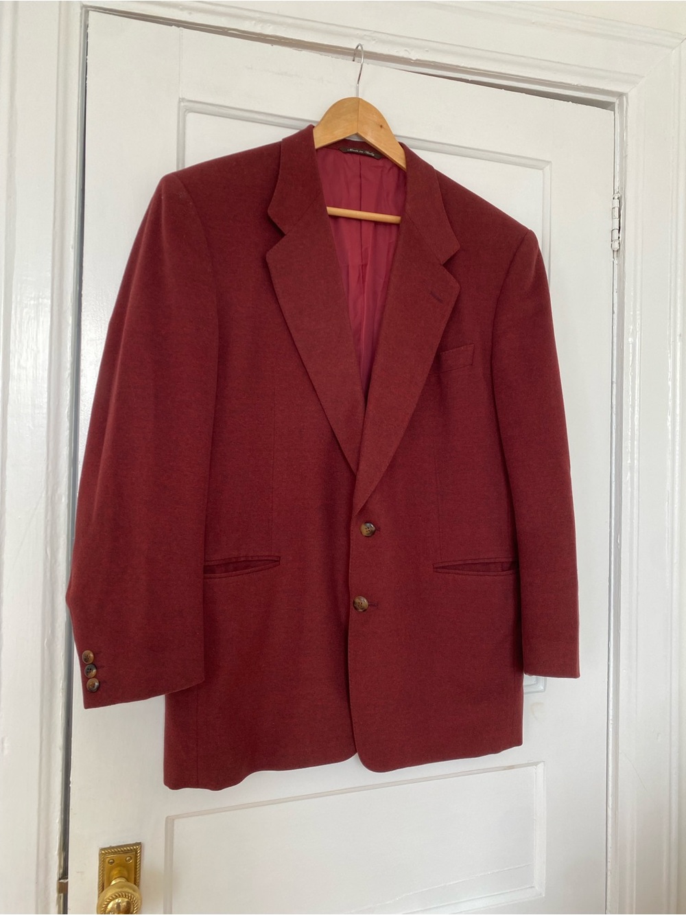 Canali Proposta Vintage Wool Cashmere Burgundy Blazer Sport Coat 42R Italy